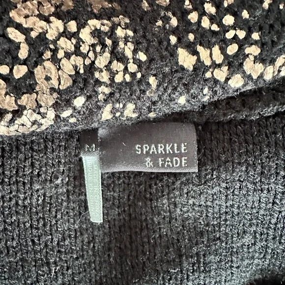 Sparkle & Fade Black Sweater with Gold Fleck M - Picture 4 of 9